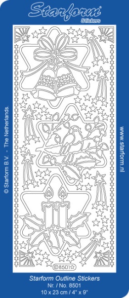 Starform sticker zilver kerst 8501 (Locatie: K244)