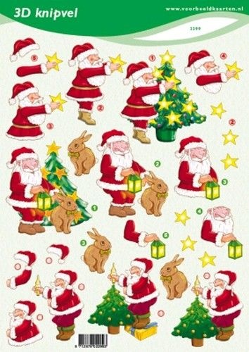 Voorbeeldkaarten knipvel kerst 2299 (Locatie: 6427)