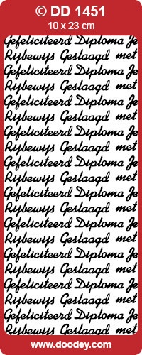 Doodey stickervel diploma/rijbewijs/geslaagd goud DD1451 (Locatie: L240)