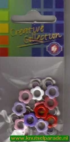 Eyelets bloemen assortiment 25 stuks nr. 20408/99 (Locatie: 5RC1 )