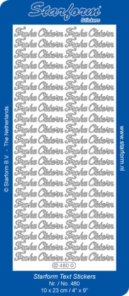 Starform sticker zilver frohe ostern 480 (Locatie: L118)