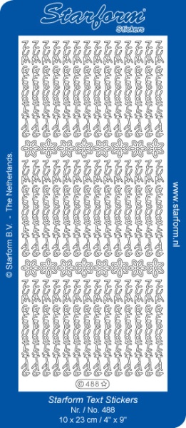 Starform sticker zwart zum geburtstag 488 (Locatie: J409)