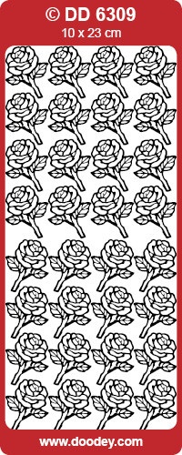 Stickervel bloemen zilver DD6309 (Locatie: B087)