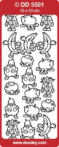 Stickervel fruit zilver DD5501 (Locatie: F033)