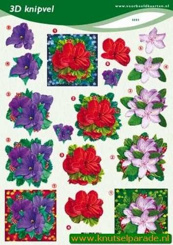 Voorbeeldkaarten knipvel bloemen 2351 (Locatie: 437)