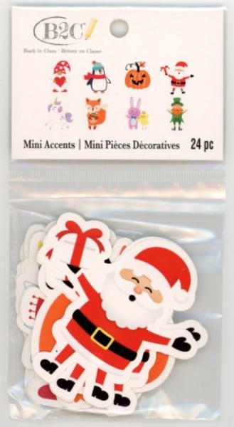 B2C papieren kerstfiguurtjes, 24 stuks (Locatie: 0626)