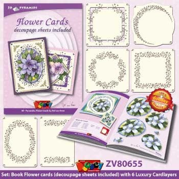 Doodey 3D-kaartenpakket bloemen met boekje en oplegkaarten ZV80655 (Locatie: 2208)