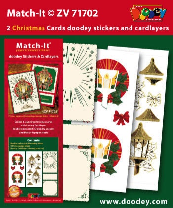 Doodey kaartenpakket om kerstkaarten te maken met 3D stickers en oplegkaarten ZV71702 (Locatie: 4530)