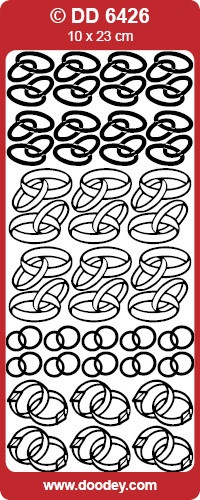 Doodey stickervel huwelijk zilver DD6426 (Locatie: B191)