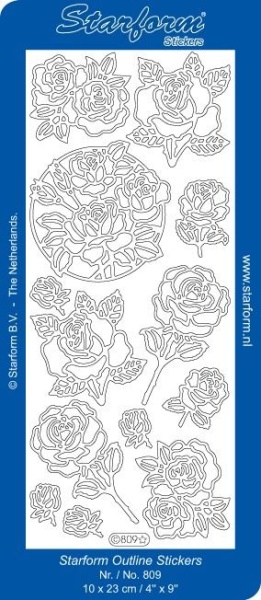 Starform sticker goud bloemen 809 (Locatie: J326 )