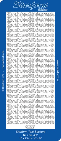 Starform sticker goud Herzlichen Glückwunsch 432 (Locatie: M120)
