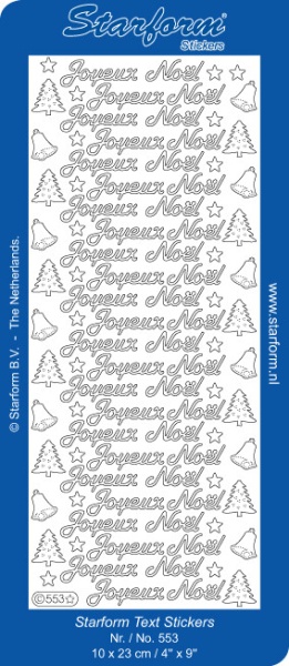Starform sticker zilver Joyeux Noel 553 (Locatie: F158)