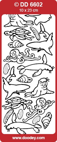 Stickervel dieren zilver DD6602 (Locatie: F045)