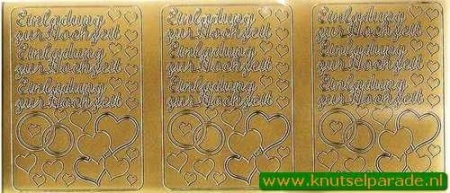 Stickervel Einladung zur Hochzeit goud 9677 (Locatie: U275)