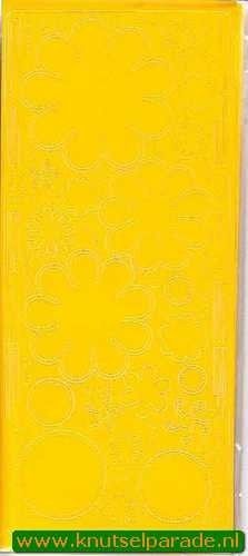 Stickervel geel bloemen 0400 (Locatie: S106 )