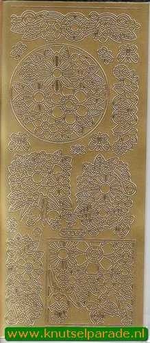 Stickervel goud bloemen nr. 903 (Locatie: K003 )
