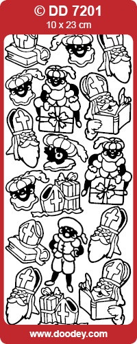Stickervel zilver sinterklaas DD7201 (Locatie: G086)