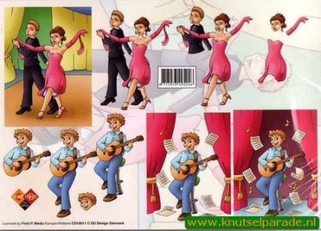 Card Deco knipvel dansen nr. CD 10011 (Locatie: 4406)