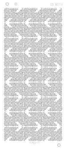 Find It stickervel glanzend zilver hoekjes CD3073 (locatie: t090)