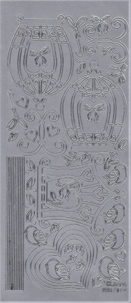 LeCrea Design vogelkooi sticker zilver 61 8756 (Locatie: A333)