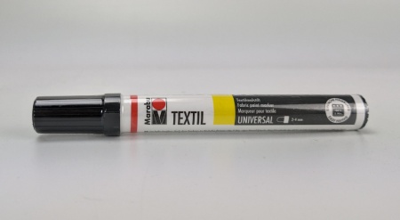 Marabu Textiel Stift zwart, punt 2-4mm, 11703073