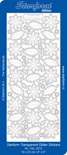 Starform sticker transparant glitter goud 3213 (Locatie: PP171 )