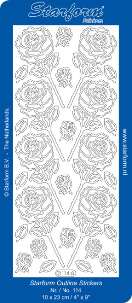 Starform sticker zilver bloemen 114 (Locatie: HH150)