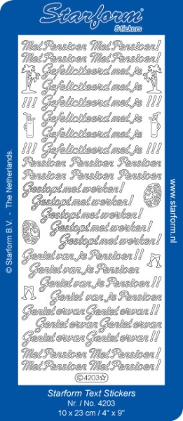 Starform sticker zilver pensioen 4203 (Locatie: i421)