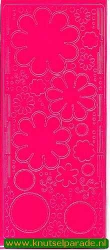 Stickervel bloemen fel roze 0400 (Locatie: S114 )