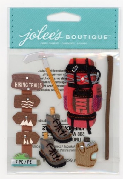 American Crafts stickers, wandeltocht, 7 stuks (Locatie: 0626)