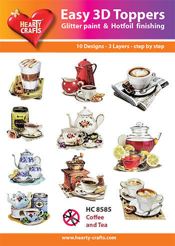 Hearty Crafts Easy 3D Toppers Coffee and Tea HC8585