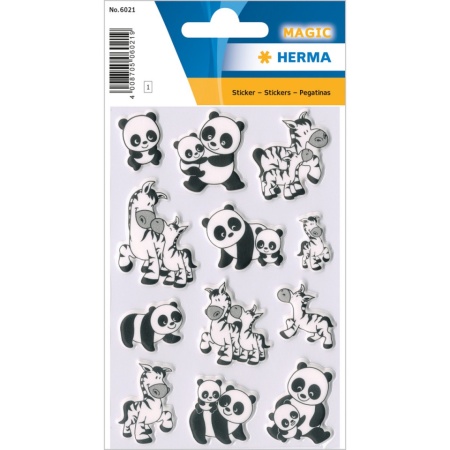 Herma stickers panda- en zebrafamilies foam 1 vel 6021 (Locatie: HE038)