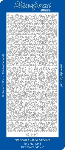 Starform sticker goud bloemen/gras 1243 (Locatie: T110 )