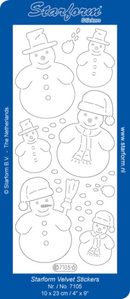 Starform sticker sneeuwpoppen velvet rood 7105 (Locatie: C305)
