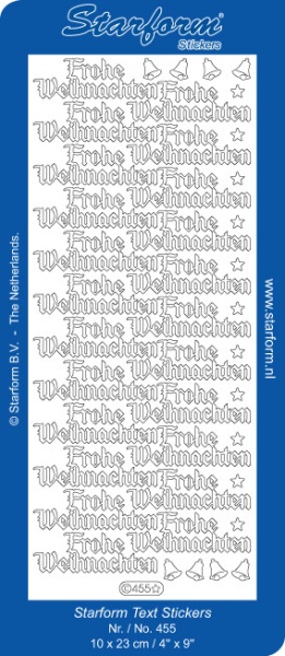 Starform sticker transparant goud frohe weihnachten 455 (Locatie: J367)