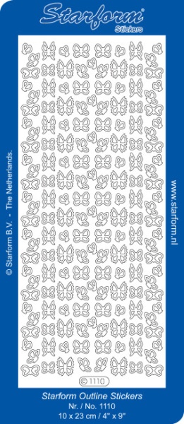 Starform sticker vlinders zilver 1110 (Locatie: K058)