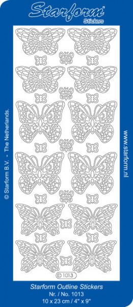 Starform sticker zilver vlinders 1013 (Locatie: Q162)