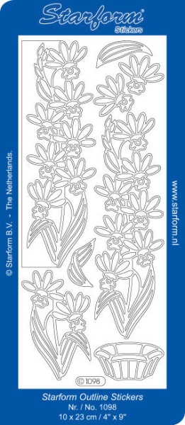 Starform stickervel goud bloemen nr. 1098 (Locatie: U026 )