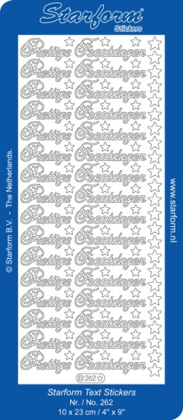 Starform stickervel prettige feestdagen zilver 262 (Locatie: F058)