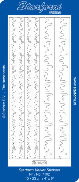 Starform stickervel randen velvet blauw 7102 (Locatie: C294)