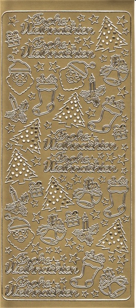 Sticker goud frohe weinachten 1103 (Locatie: B268)
