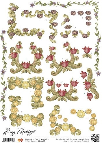Amy Design knipvel bloemen CD10268 (Locatie: 2522)