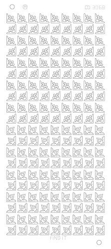 Find It stickervel glanzend zilver hoekjes CD3068 (Locatie: k001)