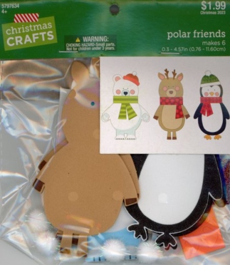 Knutselpakket foam, 6x kerstfiguurtjes (Locatie: 5601)