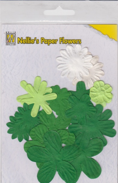 NS paper flowers christmas green (Locatie: k3)