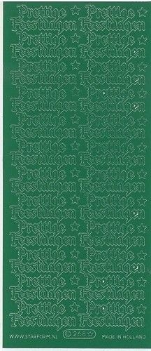 Starform sticker donker groen prettige feestdagen 268 (Locatie: A273 )