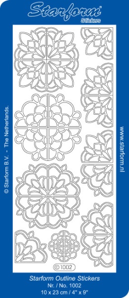 Starform sticker hoeken zilver 1002 (Locatie: i463)