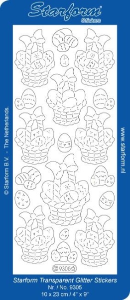 Starform sticker transparant glitter zilver 9305 (Locatie: ZZ135 )