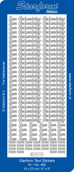 Starform sticker wit zum geburtstag 489 (Locatie: J404)