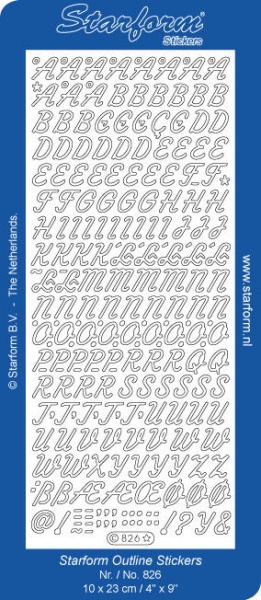 Starform stickervel goud alfabet 826 (Locatie: T040 )